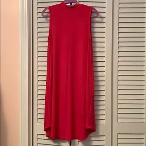 Magenta Sleeveless Mock Turtleneck Dress